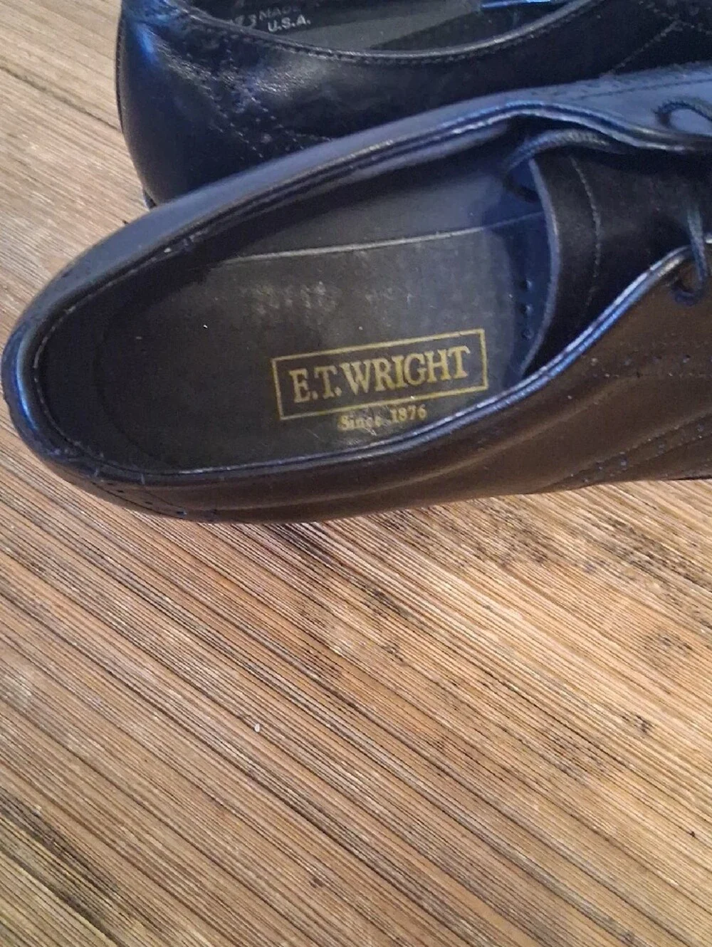Classic Black Leather Wingtip Derby Shoes